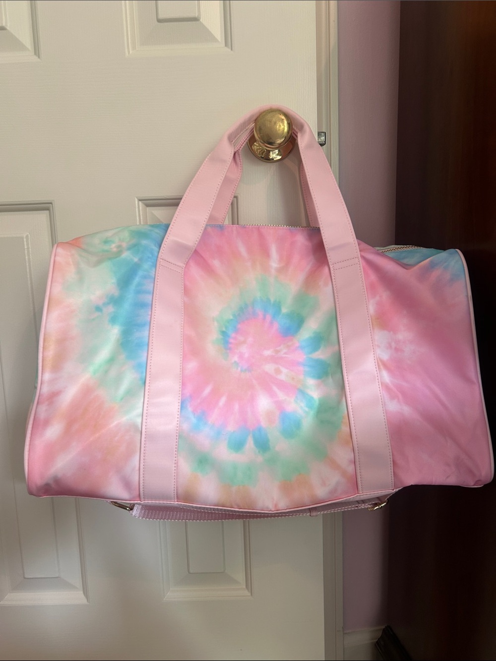 Pink Tie-Dye Weekender Duffel Bag